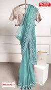 Sky Blue Tabby Organza Embroidered Saree