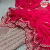 Pink Tabby Organza Embroidered Saree