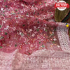 Fiery Rose Pure Organza Chikankari Saree