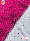 Pink Pure Georgette Crochet Bandhej Saree