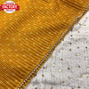 Mustard Yellow Pure Georgette Crochet Bandhej Saree