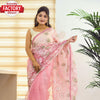 Pink Pure Organza Lucknowi Chikankari Saree