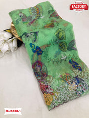 Designer Kalamkari Organza Silk Partywear Saree