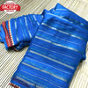 Royal Blue Pure Chiffon Zari Striped Saree