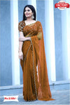 Mustard Yellow Pure Georgette Saree With Embroidered Blouse