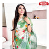 Green Shibori Pure Organza Polka Dot Saree