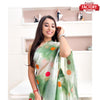 Green Shibori Pure Organza Polka Dot Saree