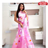 Pink Shibori Pure Organza Polka Dot Saree