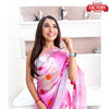 Pink Shibori Pure Organza Polka Dot Saree