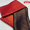 Red Pure Silk Copper Zari Saree