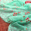 Green Embroidered Pure Organza Partywear Saree