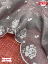 Ash Organza Cross Sequins Saree