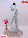Ash Georgette Real Mirror Worked Saree