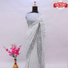 Ash Georgette Real Mirror Worked Saree