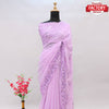 Light Pink Georgette Real Mirror Worked Saree