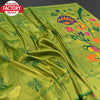 Parrot Green Handloom Paithani Silk Saree
