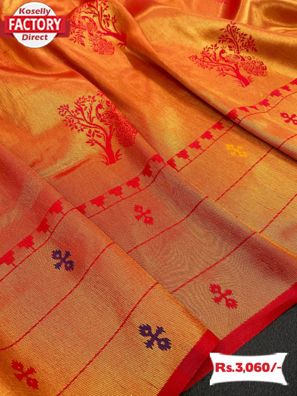 Red Handloom Paithani Silk Saree