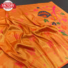 Orange Handloom Paithani Silk Saree