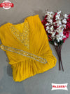 Yellow Crush Georgette Partywear Gown