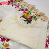 Designer White Fancy Embroidery Saree