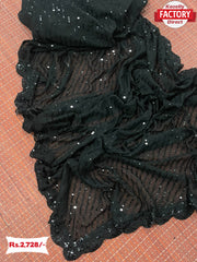 Black Pure Georgette Partywear Sequins Saree