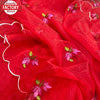 Red Pure Soft Organza Embroidered Saree
