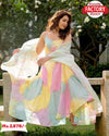 Multi-colour Georgette Gown With Organza Dupatta
