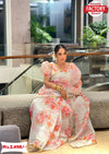 Floral Pure Organza Saree With Designer Readymade Blouse
