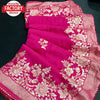 Pink Viscose Zari Weaving Saree