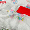 OFF-White Organza Digital Printed Cut-work Border Saree