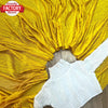 Yellow Heavy Silk Crush Pleated Saree