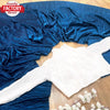 Blue Heavy Silk Crush Pleated Saree