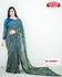 Teal Blue Designer Sequins Stripes Saree