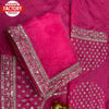 Hot Pink Organza Silk Partywear Saree