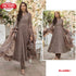 Chocolate Brown Embroidered Partywear Gown with Dupatta