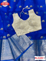 Pure Organza Embroidered Saree With Readymade Blouse