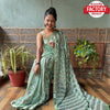 Sea Green Georgette Saree With Sequins Embroidery