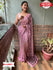 Onion Georgette Saree With Sequins Embroidery
