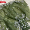 Green Organza Embroidered Silk Saree