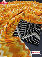 Zigzag Pattern Crush Saree With Gotapati Blouse Piece