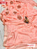 Peach Moss Chiffon Saree With Foil Embroidery