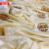 Cream Moss Chiffon Saree With Foil Embroidery