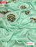Sea Green Moss Chiffon Saree With Foil Embroidery