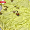 Lemon Moss Chiffon Saree With Foil Embroidery