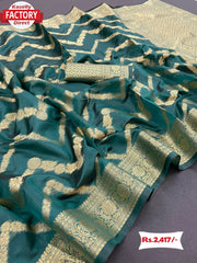 Organza Gold Zari Weaving Saree