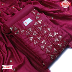 Magenta Embroidered Kurtha Suruwal Piece
