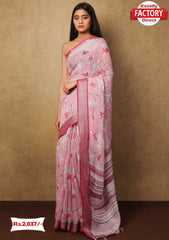 Pure Linen Digital Printed Saree
