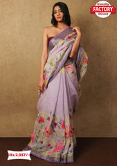 Pure Linen Digital Printed Saree