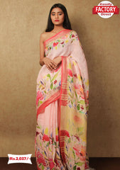 Pure Linen Digital Printed Saree