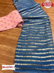 Dark Blue Pure Viscose Georgette Rich Zari Saree